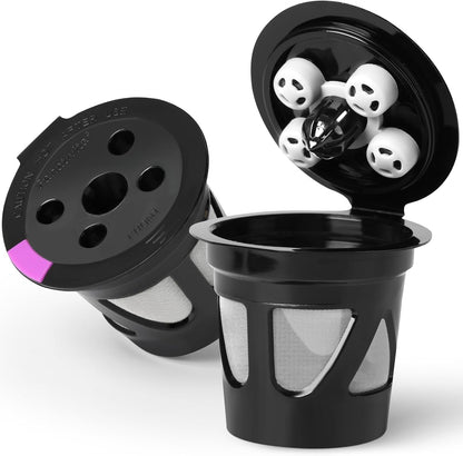 Reusable K Cups for Keurig with 5 Holes, Multistream Technology, 2 Pack | Fits K-Supreme, K-Slim, K-Duo Gen2, K-Brew Chill, 5-Hole Multistream Technology, Bpa-Free, Brew Your Favorite Ground Coffee1