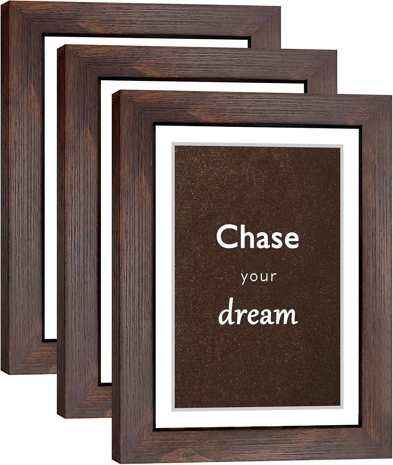 5x7-walnut-picture-frame-set-of-3-with-real-glass-for-pictures-4x6-with-mat-or-5x7-without-mat-wall-or-tabletop-gallery-photo-frames