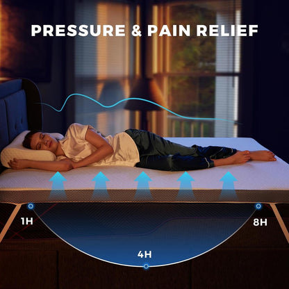 Twin XL Mattress Topper College Dorm, 3 Inch Memory Foam Cooling Gel Bed Foam Mattress Topper for Pain Relief, Dorm Room Essential, Washable Cover, Non-Slip Elastic Band, Certipur-Us3