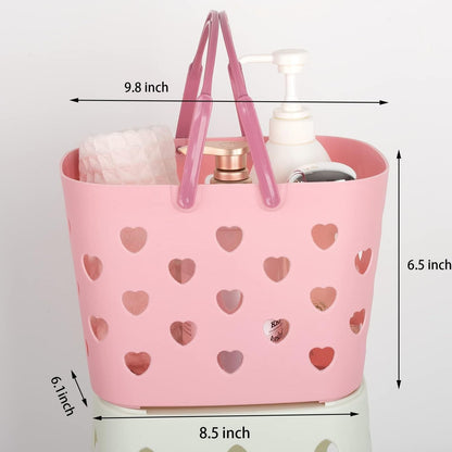 Portable Shower Caddy with Handle Plastic Shower Basket Organizer, Pink2