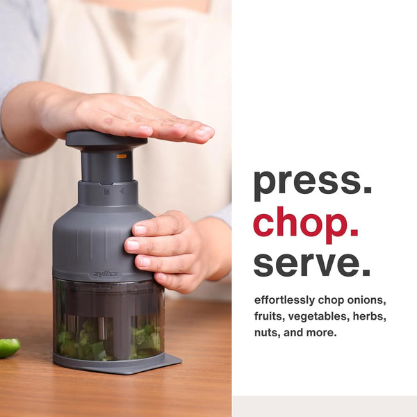 Zick Zick Classic Food Chopper - Convenient for Easy, Healthy Meal Prep - Manual Vegetable Chopper with Stainless Steel Blades - Compact & Dishwasher Safe - Zick Zick 3.0 | Manual Food Chopper, Stainless Steel Blades, Compact and Dishwasher-Safe2