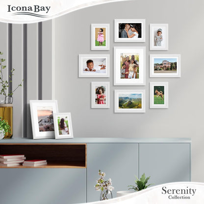 4X6 Picture Frames with Removable Mat for 3X5 Photos - White, 6 Pack6