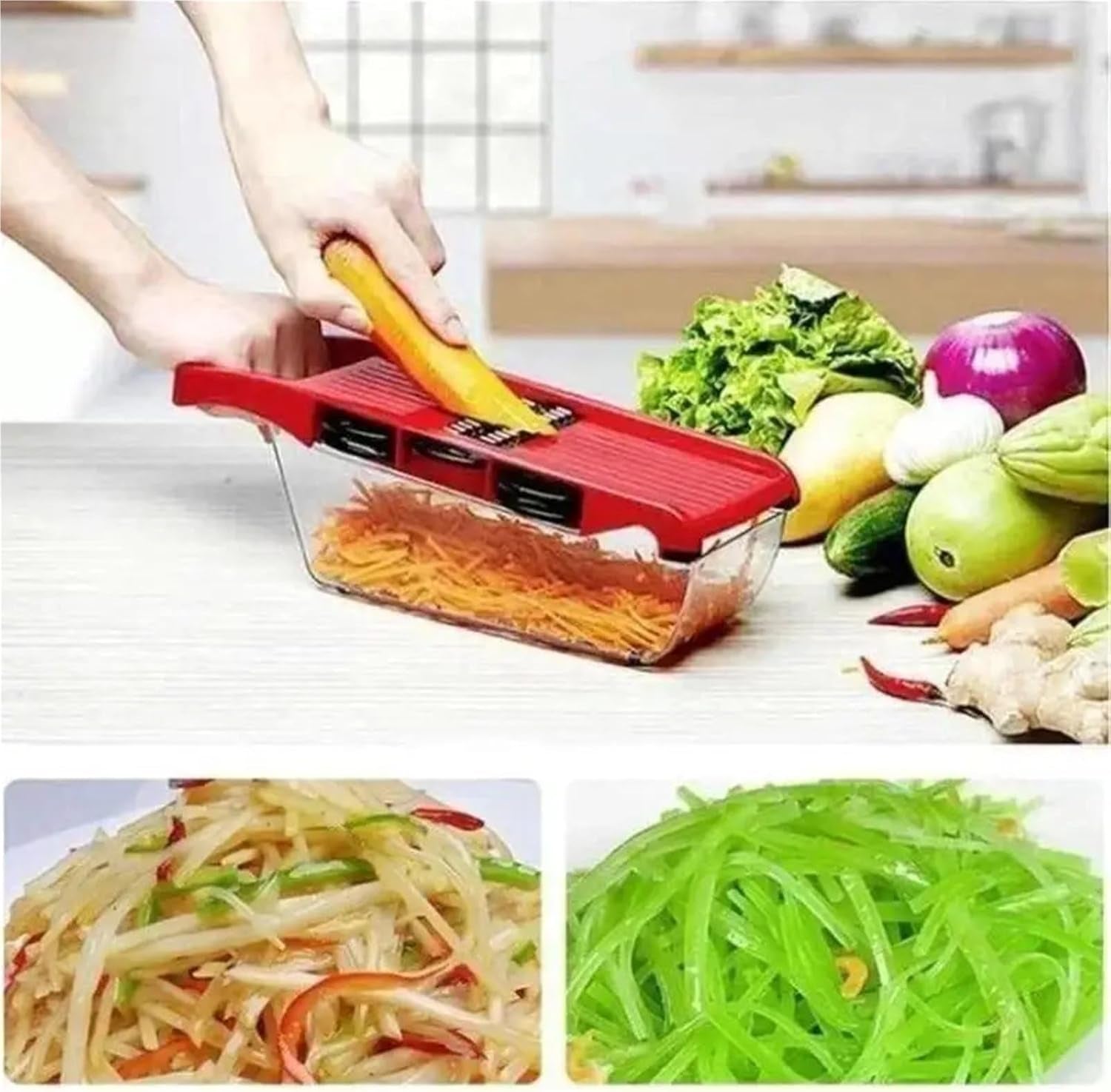 6-in-1-vegetable-slicer-and-cutter-with-steel-blade-potato-peeler-carrot-grater-dicer-kitchen-tool-set-red