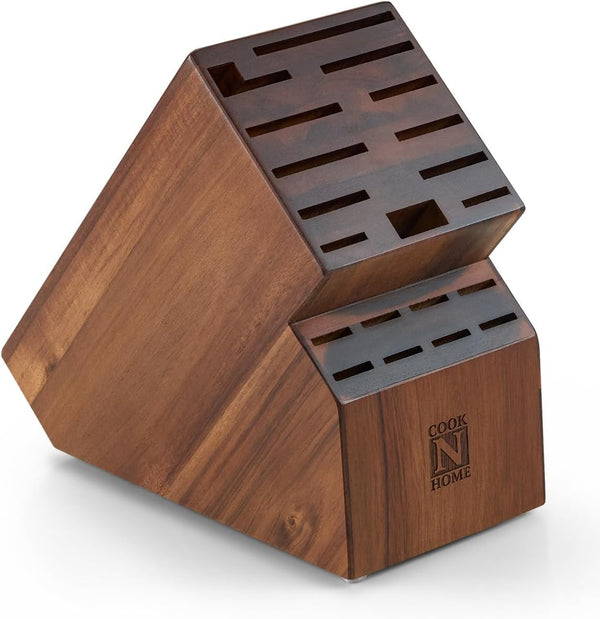 Acacia Wood 20-Slot Universal Knife Block without Knives1
