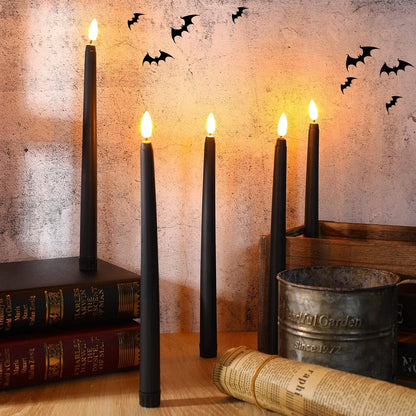 24 Packs Flameless Taper Candles Battery LED 11",Black5