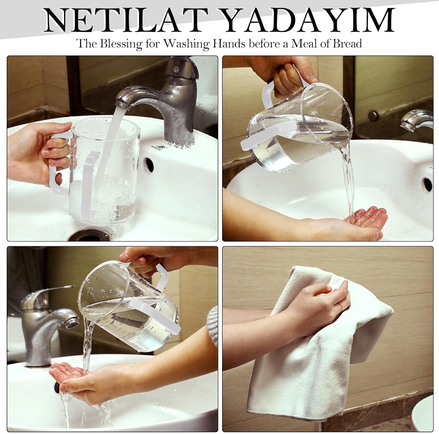 2-pcs-judaica-hand-washing-cup-jewish-netilat-yadayim-white-handle