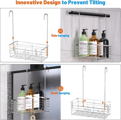 304 Stainless Steel Shower Caddy Hanging (Silver)5
