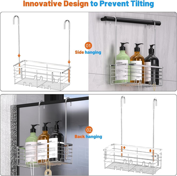 304 Stainless Steel Shower Caddy Hanging (Silver)5