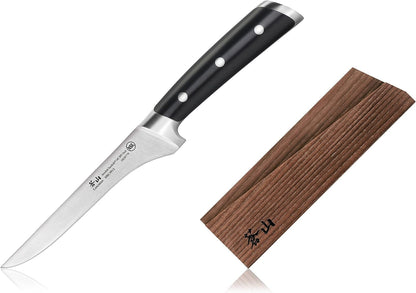 TS Series 1020786 Swedish 14C28N Steel Forged 6-Inch Boning Knife and Wood Sheath Set1