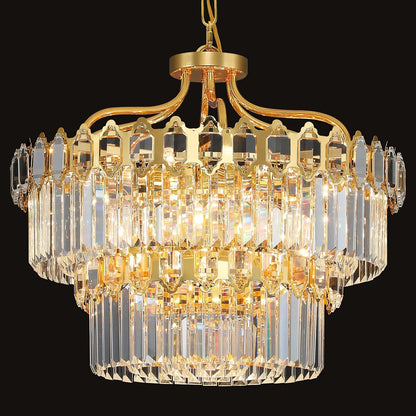 15-Light Modern Luxury Gold round Crystal Chandeliers for Dining Room 24"1