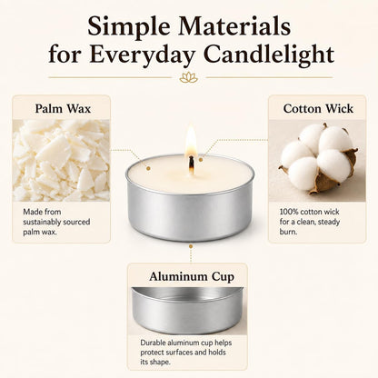 Tea Lights Candles 80 Pack, 4 Hour Palm Wax Tealights3