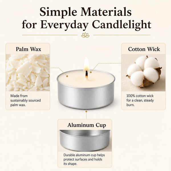 Tea Lights Candles 80 Pack, 4 Hour Palm Wax Tealights3
