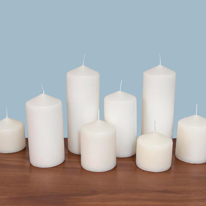 Unscented White Tall Pillar Candles, 65 Hour Burning Candle Pillars, Perfect for Decor, Weddings, Emergencies 3" X 6", 6 Count3
