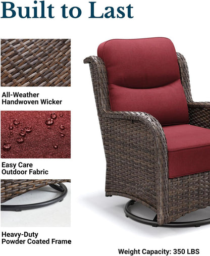 Luxury Outdoor Patio Furniture Set with 6-Inch Thick Cushions6