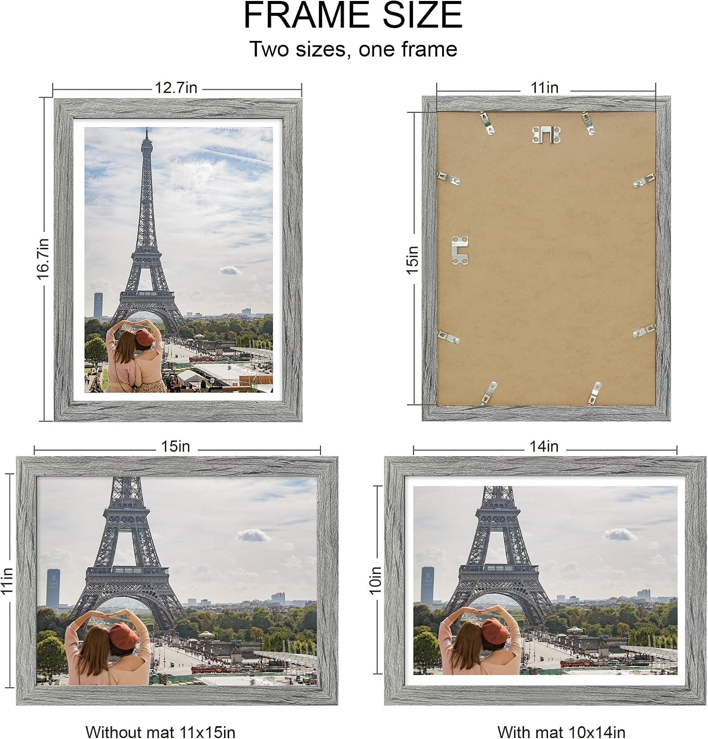 11x15-picture-frame-set-of-4-made-of-real-glass-and-grey-frame-display-picture-10x14-with-mat-or-11x15-without-mat-11-by-15-photo-for-wall-mounting