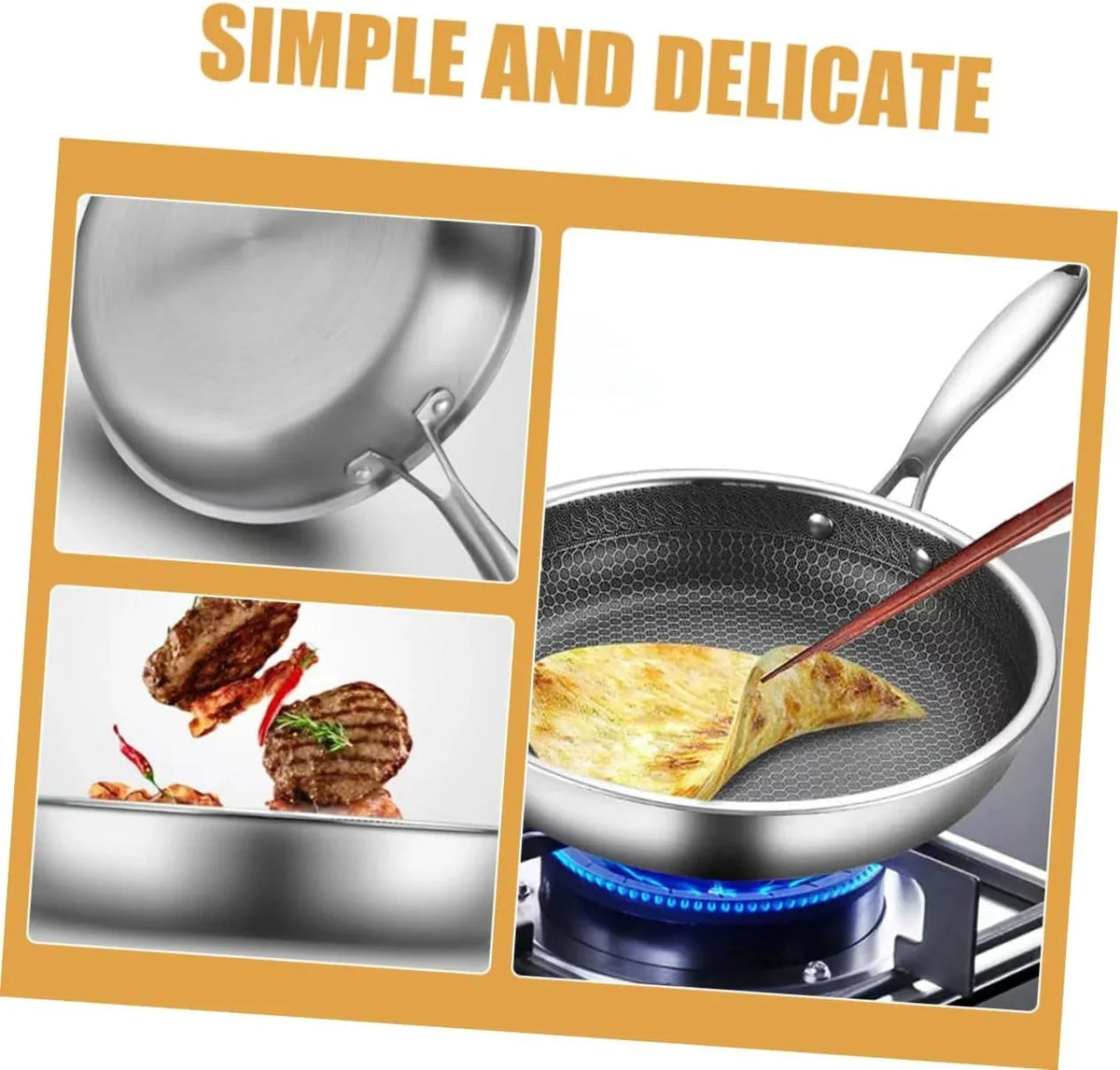 clad-stir-fry-pan-poached-egg-pan-stainless-steel-skillet-honeycomb-handles-for-induction-electric-gas-stove-easy-to-clean-ergonomic-design