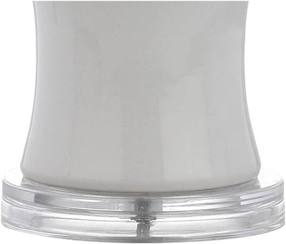 Tiki Table Lamp 26.5" Bamboo Ceramic Bedside Nightstand, White6