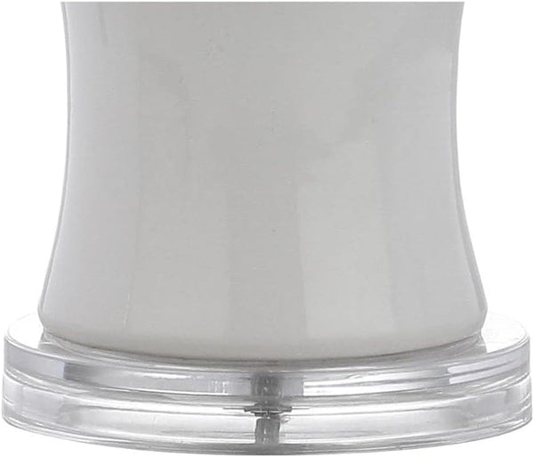 Tiki Table Lamp 26.5" Bamboo Ceramic Bedside Nightstand, White6