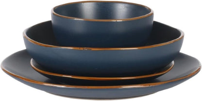 Hazeltine 16-Piece Navy Blue Stoneware Dinnerware Set – Plates and Bowls, Durable Ceramic Kitchen Dinner Set7
