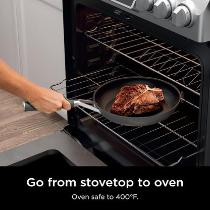Ninja Pots and Pans Set Non Stick | Comfort Grip 10-Piece Cookware Set with Neverstick | Frying Pan, Sauce Pan with Lid, Stock Pot with Lid, Nonstick, Dishwasher Safe, Oven Safe to 400°F, CW69010 | Comfort Grip, Frying Pan, Sauce Pan with Lid, Stock Pot with Lid, Dishwasher Safe, Oven Safe to 400F, CW690106