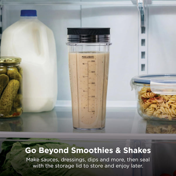 Ninja Nutri-Plus Personal Blender, 900PW, (3) 20Oz Cups, Silver, BN301 | 900-Peak-Watt Push-To-Blend Motor for Smoothies & Sauces. (3) 20-Oz Cups, 2 Spout Lids & Storage Lid. Dishwasher Safe.6