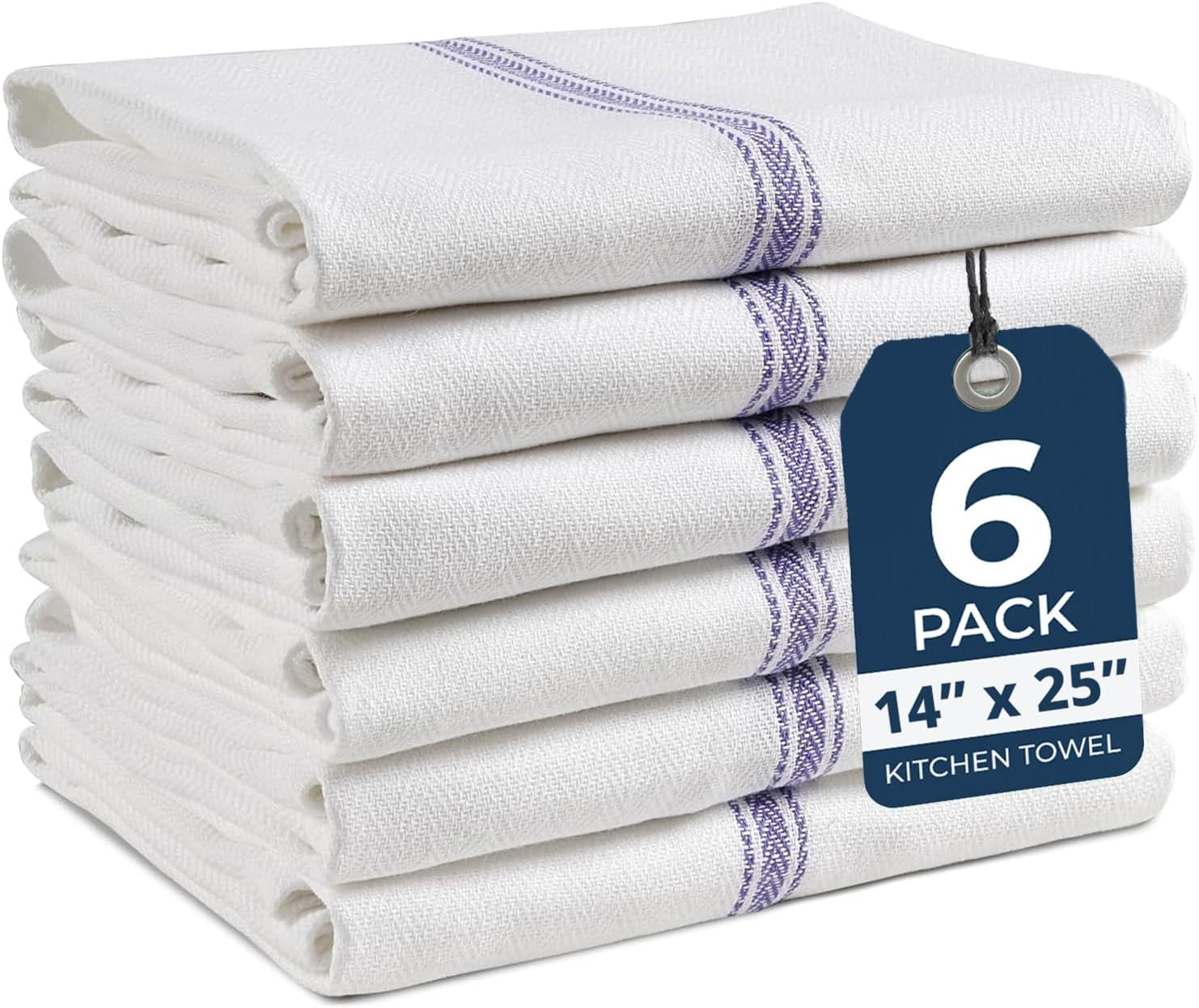 dish-towels-100-cotton-absorbent-lint-free-6-pack-for-hand-drying-and-cleanup-classic-herringbone-weave-dish-towels-for-kitchen-quick-drying-cotton-blue-stripe
