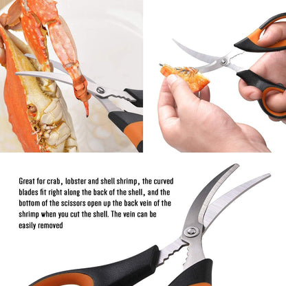 20-Pack Crab Crackers and Tools Set,Seafood Boil Party Supplies Includes 6 Crab Crackers, 6 Lobster Shellers, 6 Crab Leg Forks/Picks and 2 Seafood Scissors & Black Storage Bag - Nut Cracker Set6