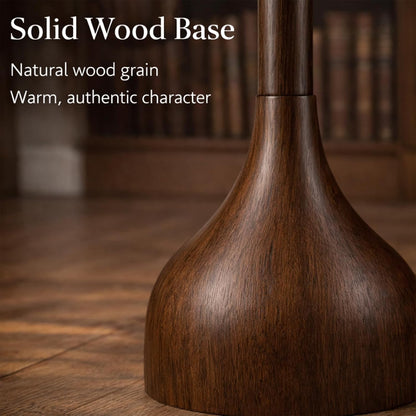 Mid Century Modern Real Wood Floor Lamp with 2 Shades for Two Looks | 65" Tall,Sculptural Teardrop Base,Wooden Pull Chain,Vintage Standing Lamp,Linen Shades,Living Room,Bedroom, Bulb Included3