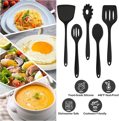 Silicone Cooking Utensils Set, 5-Piece Kitchen Utensils Set6