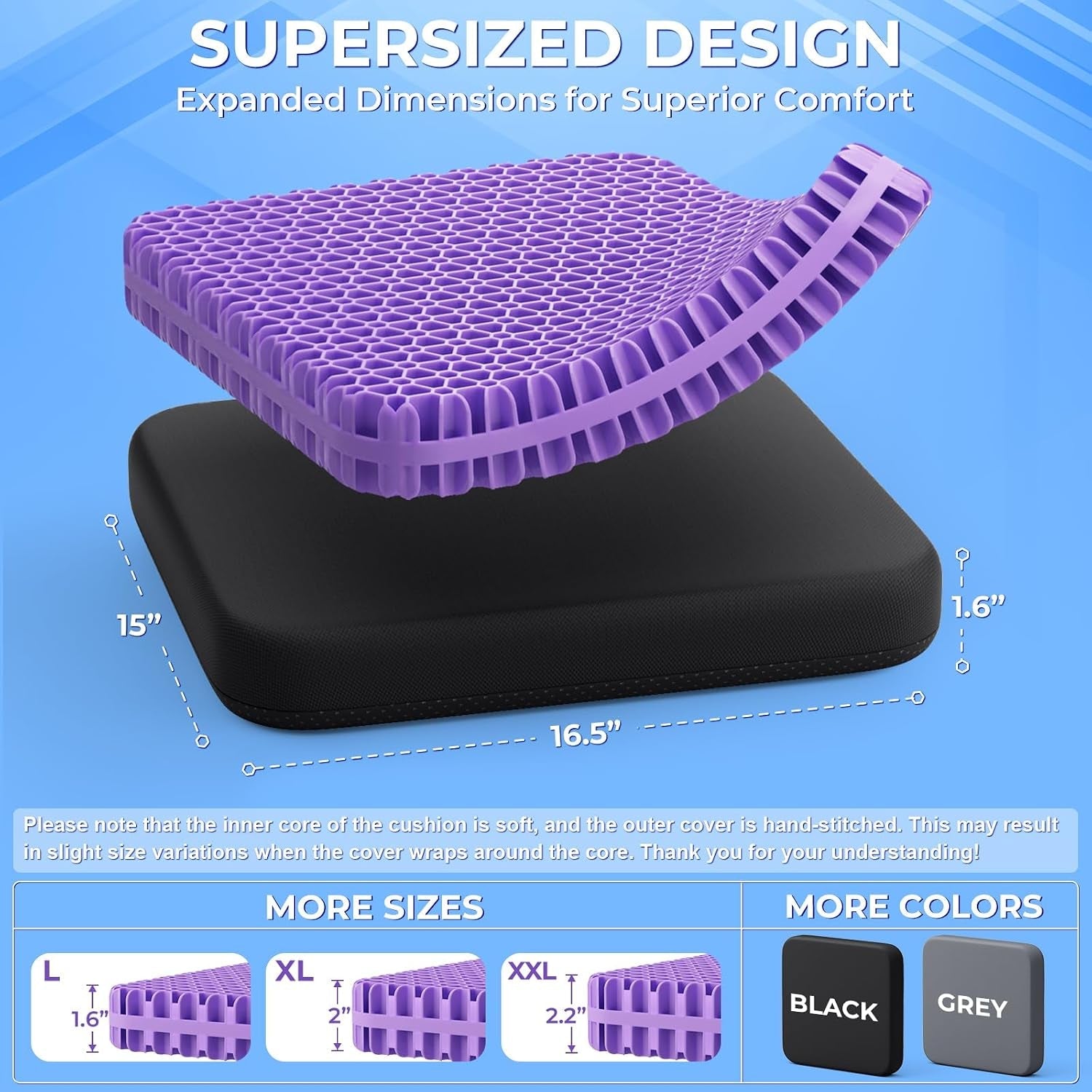 gel-seat-cushion-for-long-sitting-breathable-thick-patent-design-enlarged-cooling-chair-pad-for-office-chair-wheelchair-desk-chair-silicone-car-cushion-standard-black-violet