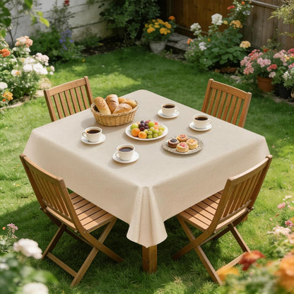 Square Tablecloth 54 X 54 Inches Faux Linen Water Resistant5
