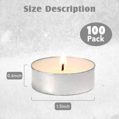 Unscented Tealight Candles - 100 Pack 4 Hours White Small Tea Candles2