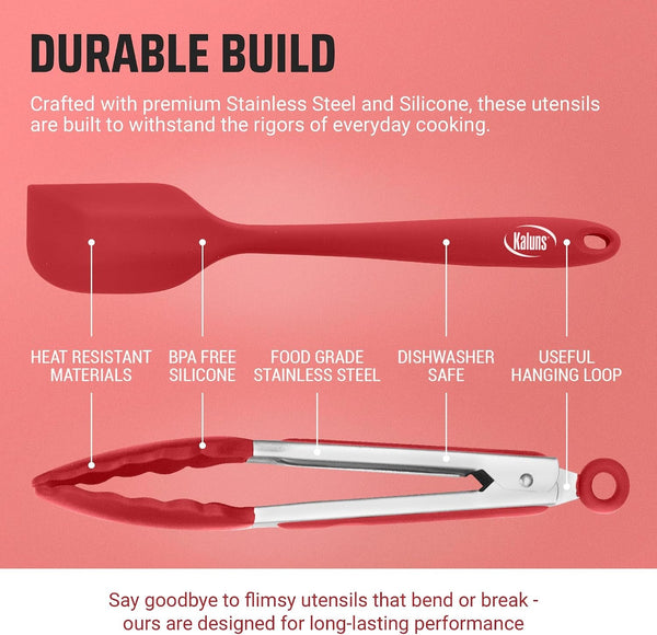 Kitchen Tongs for Cooking Grilling Set of 4, BBQ Grill Tongs with Silicone Tip Stainless Steel Heat Resistant, Non-Stick Pull Lock, Incl 7, 9, 12 Inch Tong plus a Silicone Spatula5