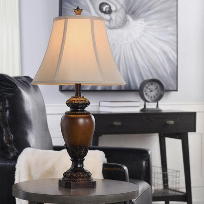 L3-1123DS 28.5 Inch One Light Table Lamp, Brown Finish with Taupe Fabric Shade6