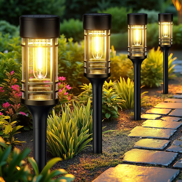 12 Pack Solar Pathway Lights Outdoor, Solar Lights Outdoor Waterproof IP65, Bright Solar Garden Lights Outdoor, Auto On/Off Outdoor Solar Lights for Yard Walkway Driveway Landscape Garden Decor1