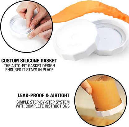 Tough Tops - Ball Wide Mouth Mason Jar Lids Plastic Leakproof - Bpa-Free White Plastic Mason Jar Lids - Reusable Dry Canning Lids Fit Ball Jars (Ball Mason Jars Not Included)4