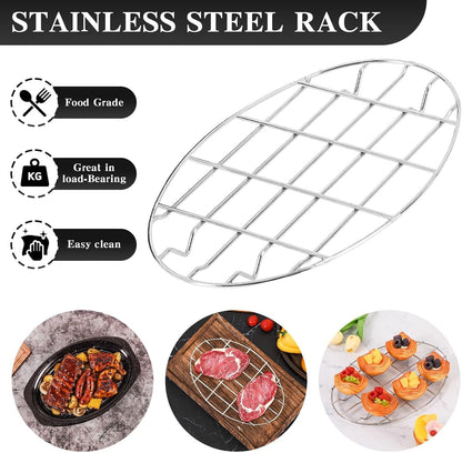 13 Inch Small Roasting Pan with Lid and Rack, Enamel Carbon Steel Roaster Pan, High Temperature Resistance and Dishwasher Safe, Cookware for Small Poultry & Vegetables4