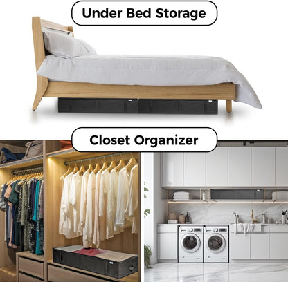under Bed Storage Containers, Closet Organizer, Grey, 4 Pack3