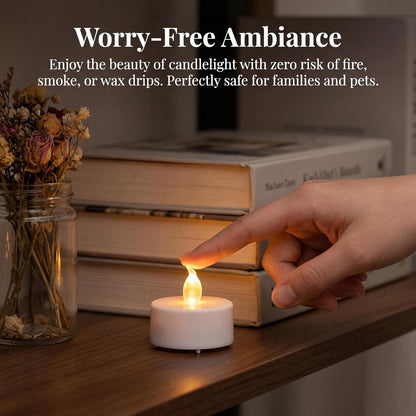 Tea Lights Flameless Battery Operated Candles. Warm White 100Pack5