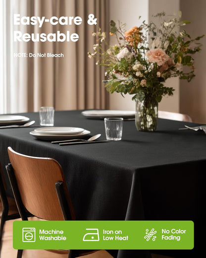 Rectangle Table Cloth 60" X 84" – Durable Polyester Tablecloth Offers Reusable & Washable Protection, Ideal for Outdoor Party, Picnic, Wedding, Banquet and Birthday, 1 Pack, Black | Durable, Rectangletable Cloth , for Outdoor Party, Picnic, Wedding, Banquet, Birthday7