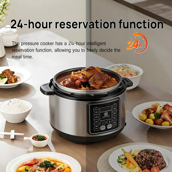 10-In-1 Electric Pressure Cooker Multicooker | 6L Pressure Cooker, 24-Hour Reservation Function, Slow Cooker, Rice Cooker, Wok, Yogurt, Black3