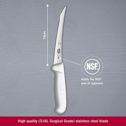 Victorinox Cutlery 6-Inch Semi-Stiff Boning Knife, Curved Blade, White Fibrox Handle2