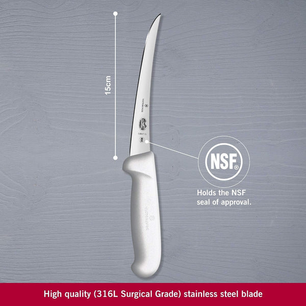 Victorinox Cutlery 6-Inch Semi-Stiff Boning Knife, Curved Blade, White Fibrox Handle2
