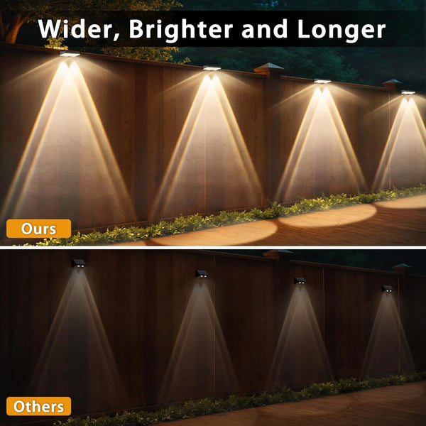 Solar Fence Lights Outdoor, 8-Pack 120LM Fence Lights Solar Powered, IP67 Waterproof Dusk to Dawn Auto On/Off 12+ Hours for Outside/Backyard/Wall/Step/Patio/Deck/Pool (Warm White & RGB 7 Colors)5