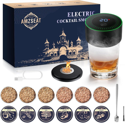Electric Whiskey Smoker Kit-Rechargeable Cocktail Smoker Set with 6 Wood Chips-Unique Bourbon Ideal Christmas, Birthday, Valentine'S Day Gift,Gifts for Men, Dad, Husband1