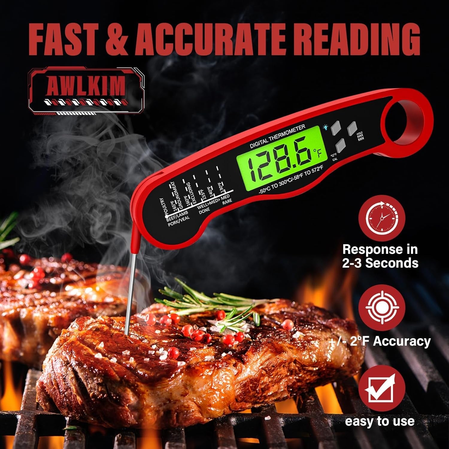 meat-thermometer-digital-instant-read-food-thermometer-red-waterproof-cooking-thermometer-with-doneness-chart-backlight-f-c-switch-for-bbq-candy-oil