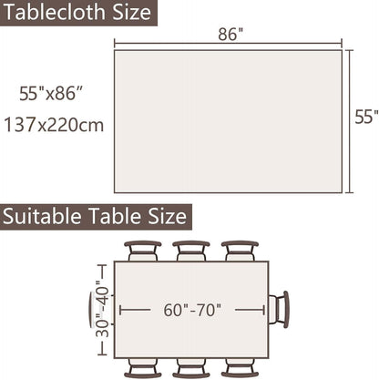 Farmhouse Tablecloth Cotton Linen Waterproof Burlap Table Cloth Rectangle Table Cloths for Kitchen Dinning Tabletop Decoration-Grey Plaid-Rectangle, 55''X 86'', 6-8 Seats3