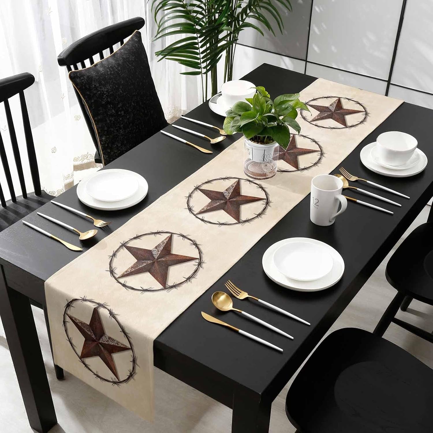 texas-western-star-rustic-table-runner-cotton-linen-small-36-inche-barn-star-dresser-scarves-kitchen-coffee-dining-farmhouse-cowboy-tablerunner-for-country-home-living-room-holiday-dinner-scarf-decor