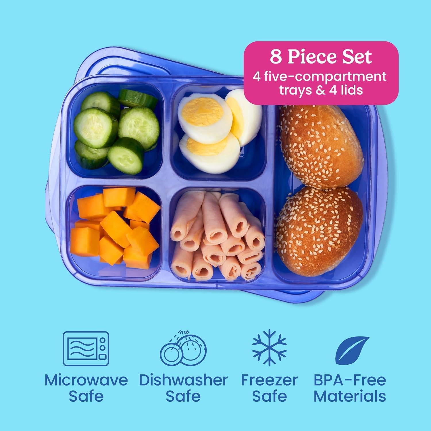 bentgo-easyboxes-stackable-5-compartment-lunch-boxes-8-piece-set
