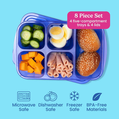 Bentgo Easyboxes Stackable 5-Compartment Lunch Boxes, 8-Piece Set3